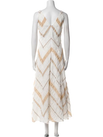 Pearl by Lela Rose Striped Long Dress