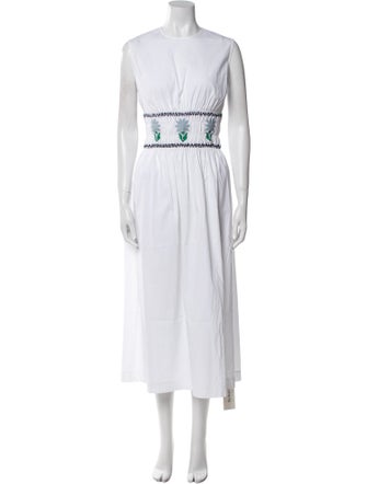 Pearl by Lela Rose Crew Neck Long Dress