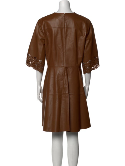 Pearl by Lela Rose Lamb Leather Knee-Length Dress