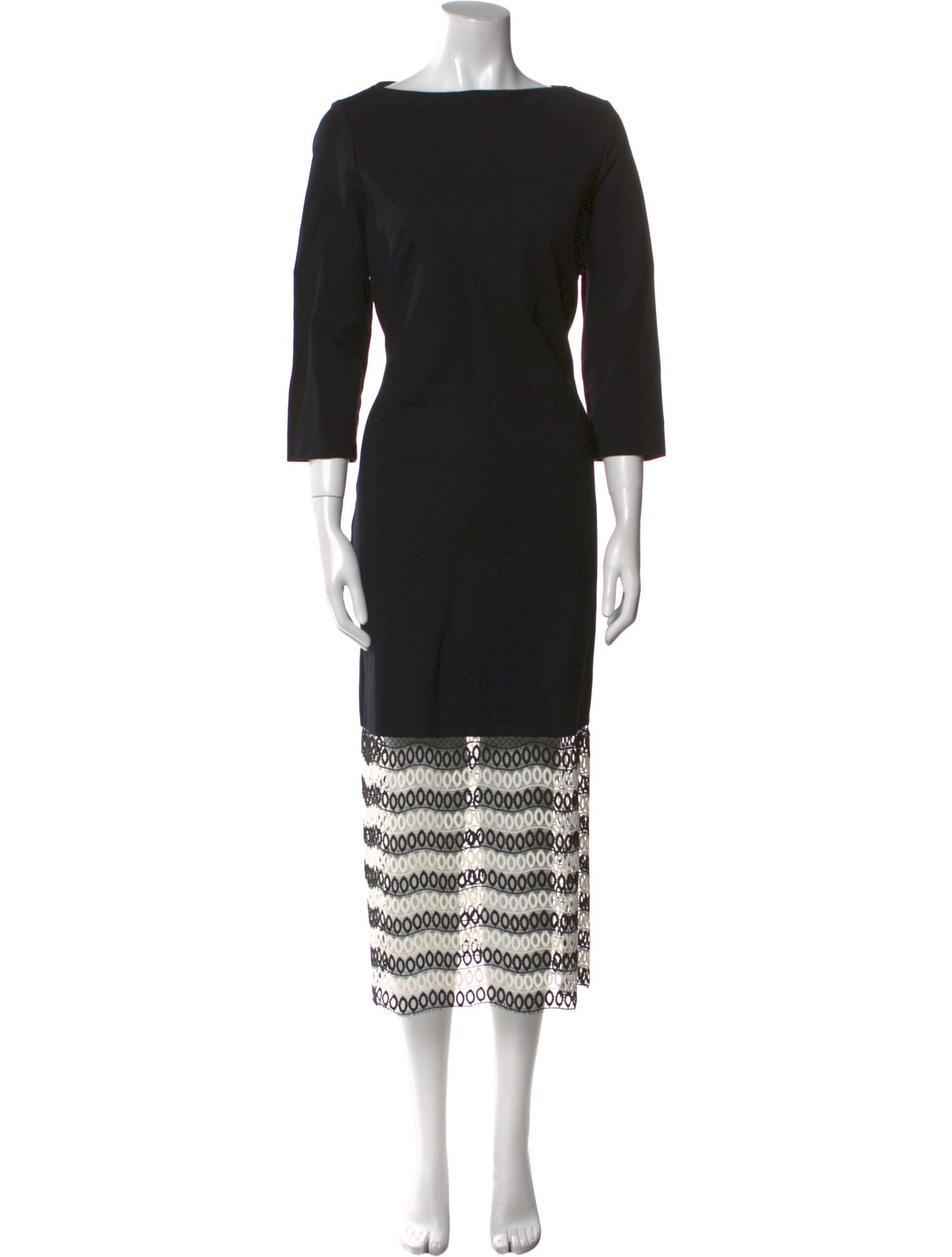 Pearl by Lela Rose Bateau Neckline Midi Length Dress