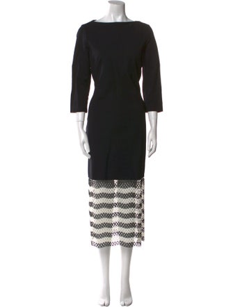 Pearl by Lela Rose Bateau Neckline Midi Length Dress