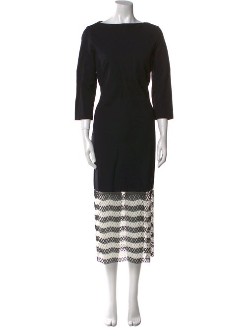 Pearl by Lela Rose Bateau Neckline Midi Length Dress