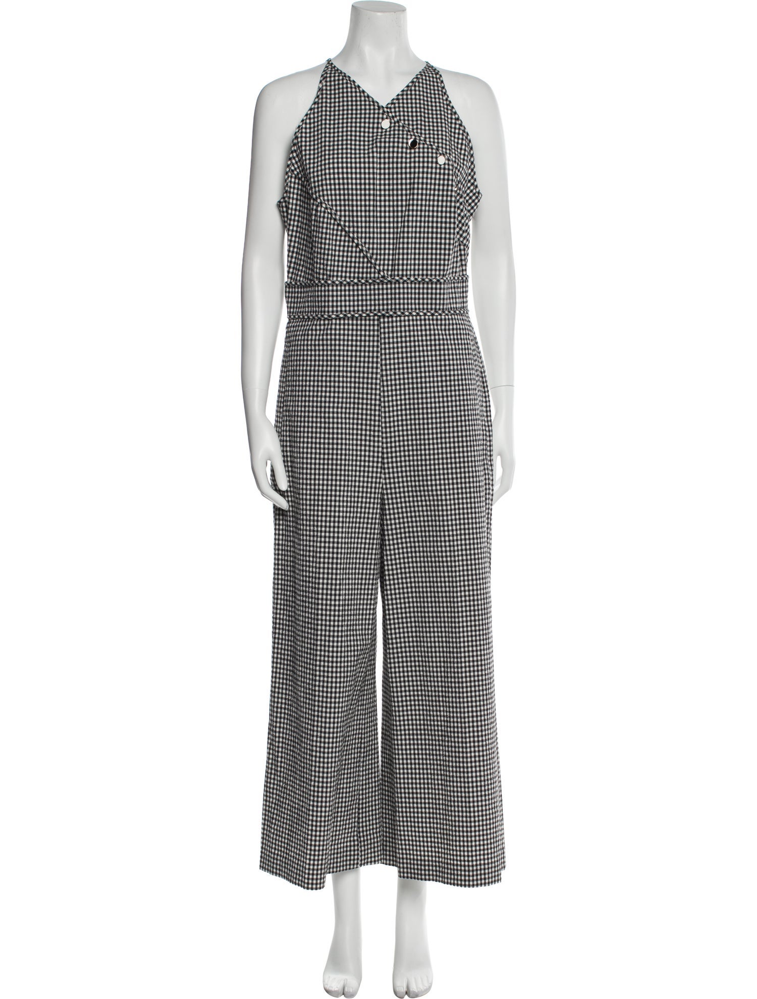Pearl by Lela Rose Plaid Print V-Neck Jumpsuit