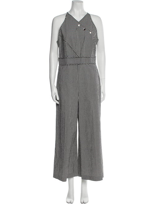 Pearl by Lela Rose Plaid Print V-Neck Jumpsuit