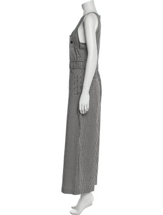 Pearl by Lela Rose Plaid Print V-Neck Jumpsuit