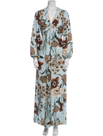 Pearl by Lela Rose Floral Print Long Dress