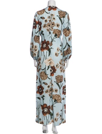 Pearl by Lela Rose Floral Print Long Dress