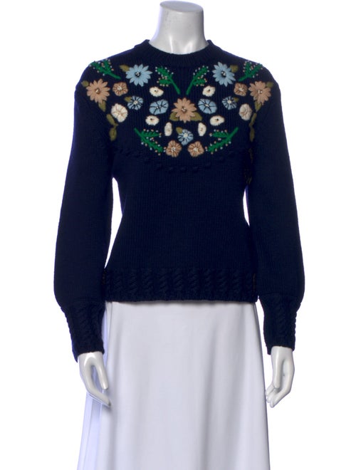 Pearl by Lela Rose Wool Crew Neck Sweater