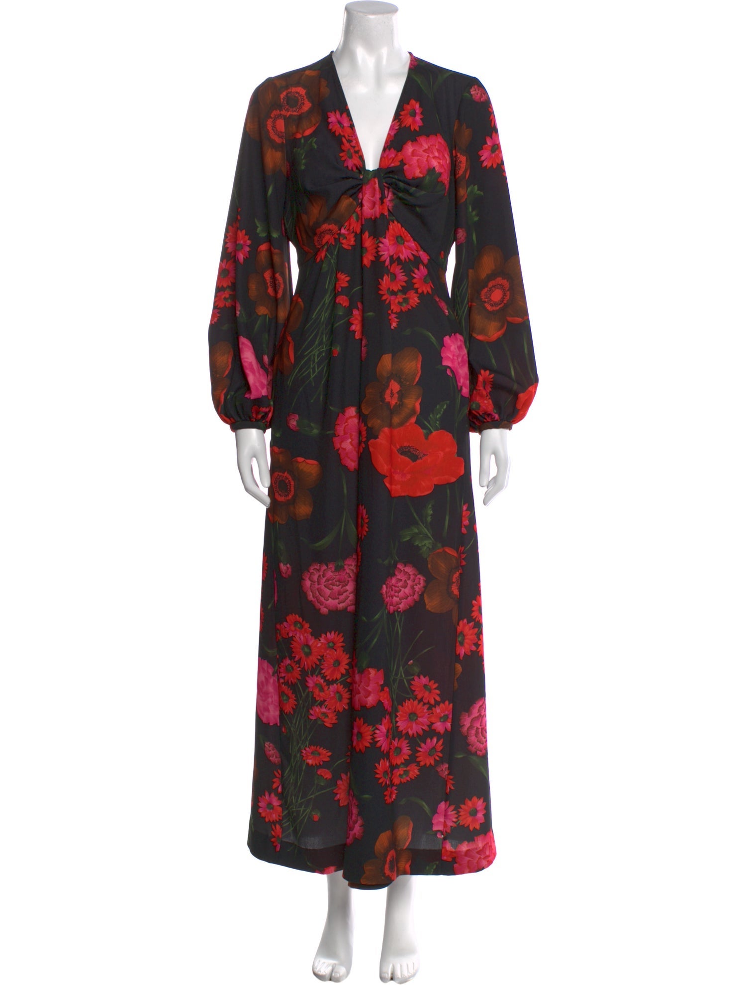 Pearl by Lela Rose Floral Print Long Dress