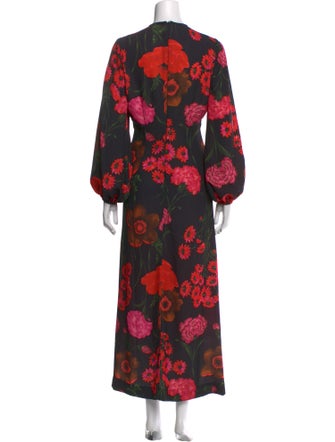 Pearl by Lela Rose Floral Print Long Dress