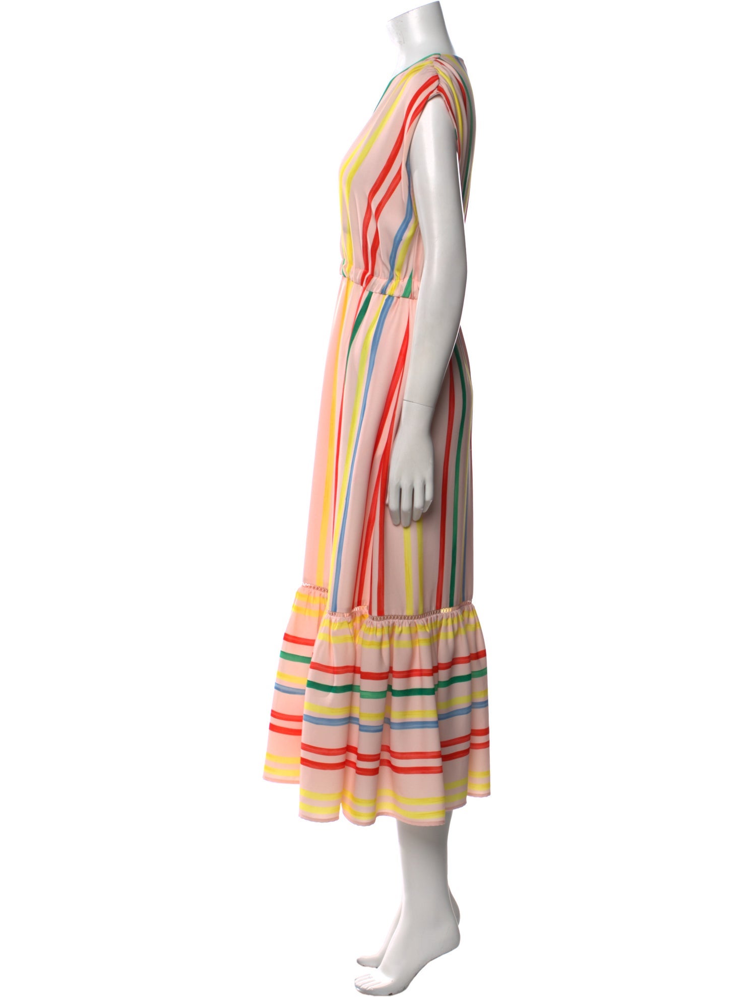 Pearl by Lela Rose Striped Midi Length Dress