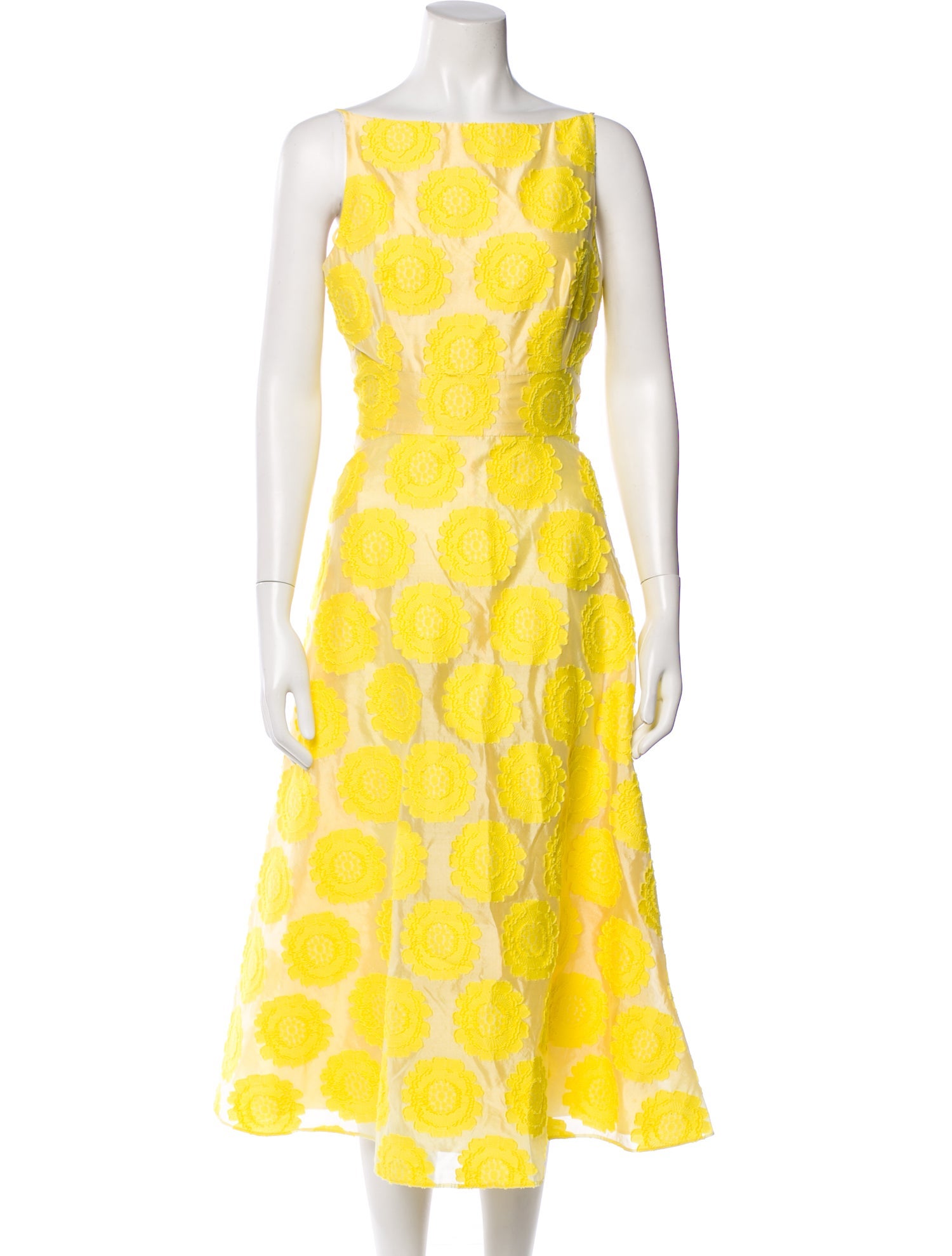 Pearl by Lela Rose Bateau Neckline Midi Length Dress