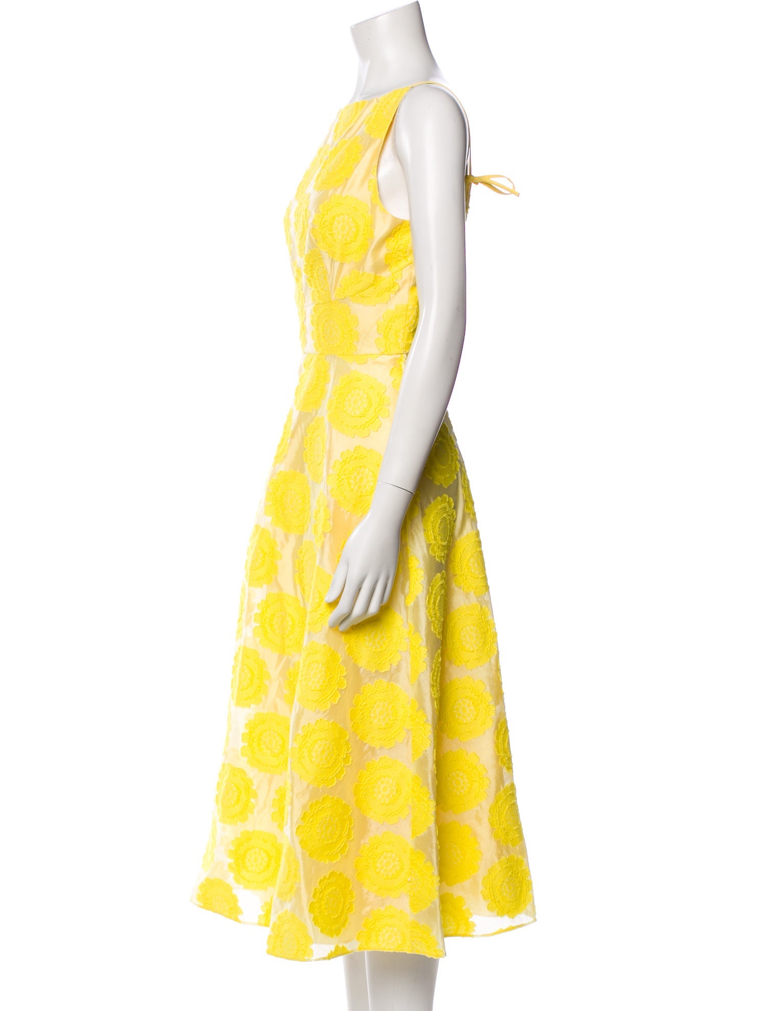 Pearl by Lela Rose Bateau Neckline Midi Length Dress