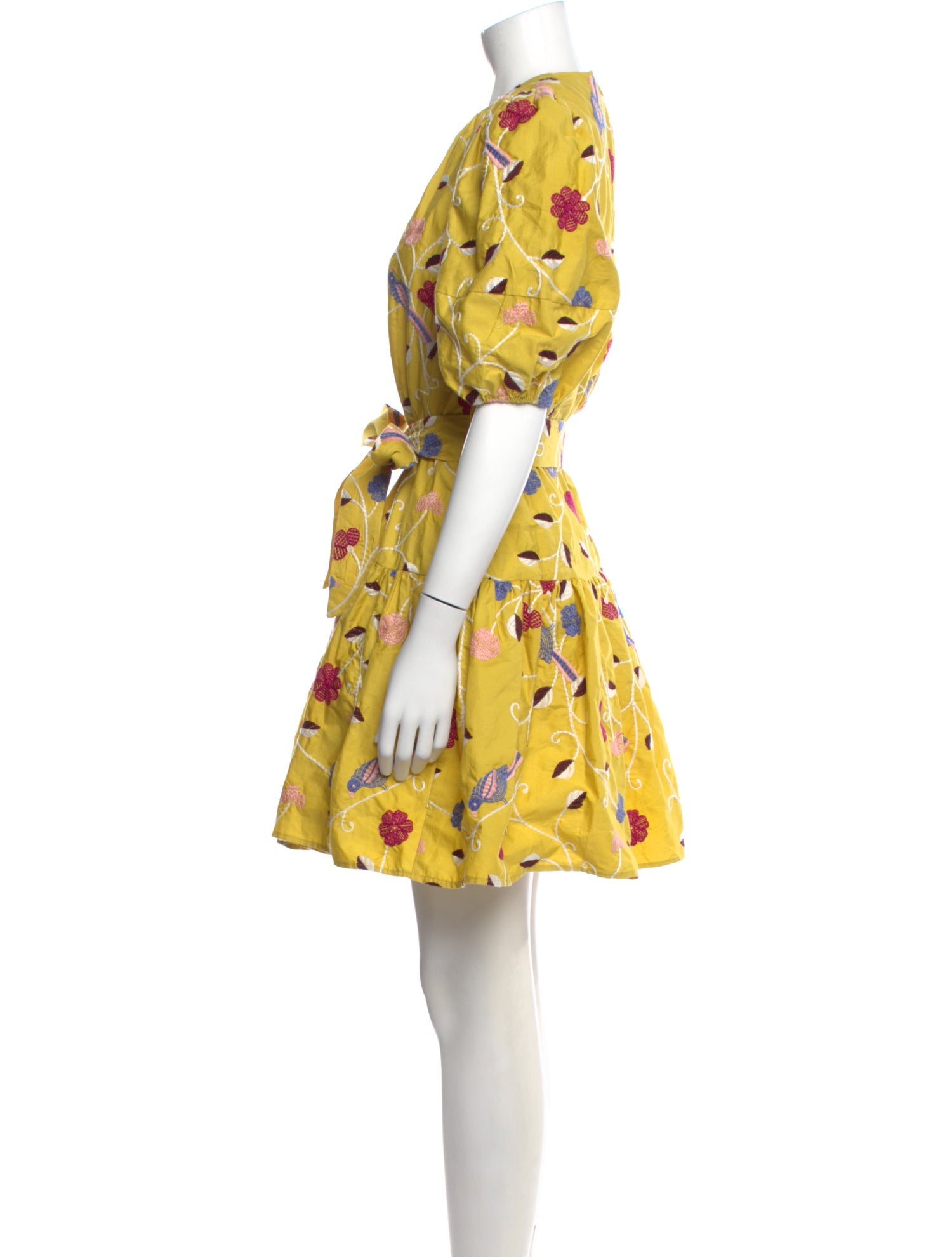 chinese dress ladies Lela Rose Women's Floral Ruched Cotton Minidress - Chocolate Multi