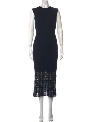 Pre-owned Pearl By Lela Rose Lace Pattern Midi Length Dress In Blue