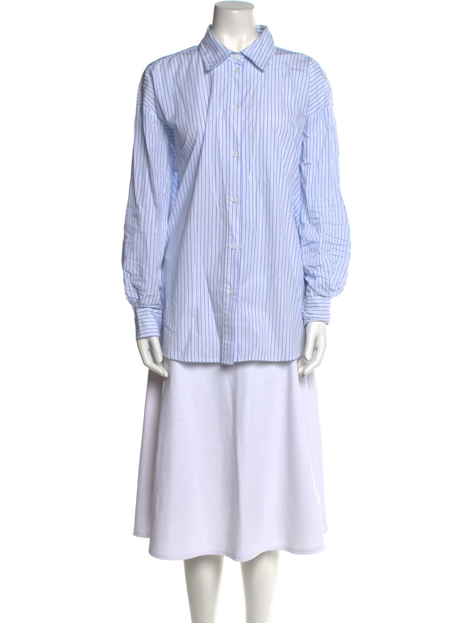 Pixie Market Striped Long Sleeve Button-Up Top