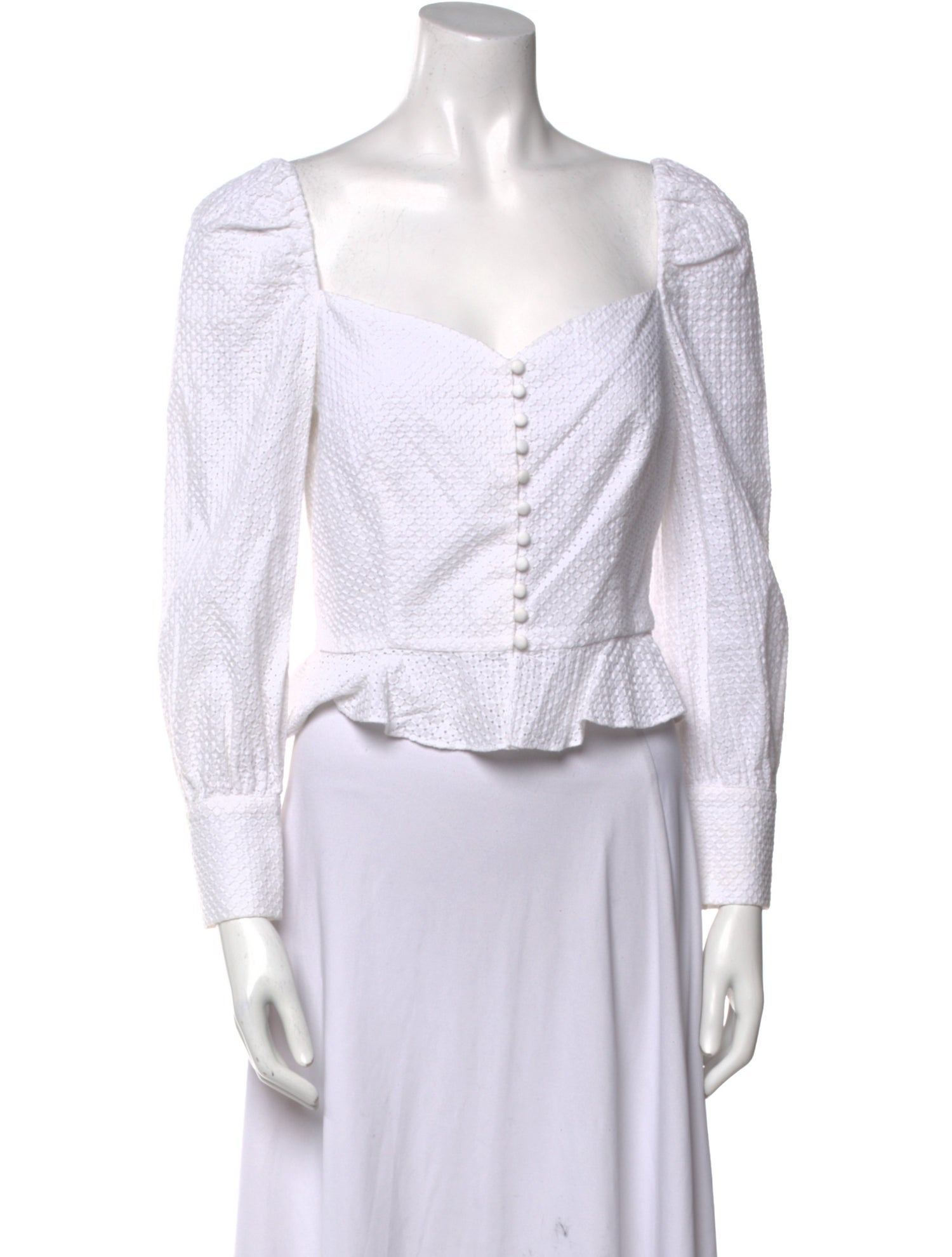 Pixie Market Square Neckline Long Sleeve Crop Top