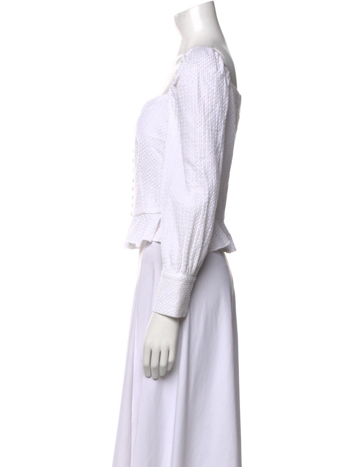 Pixie Market Square Neckline Long Sleeve Crop Top