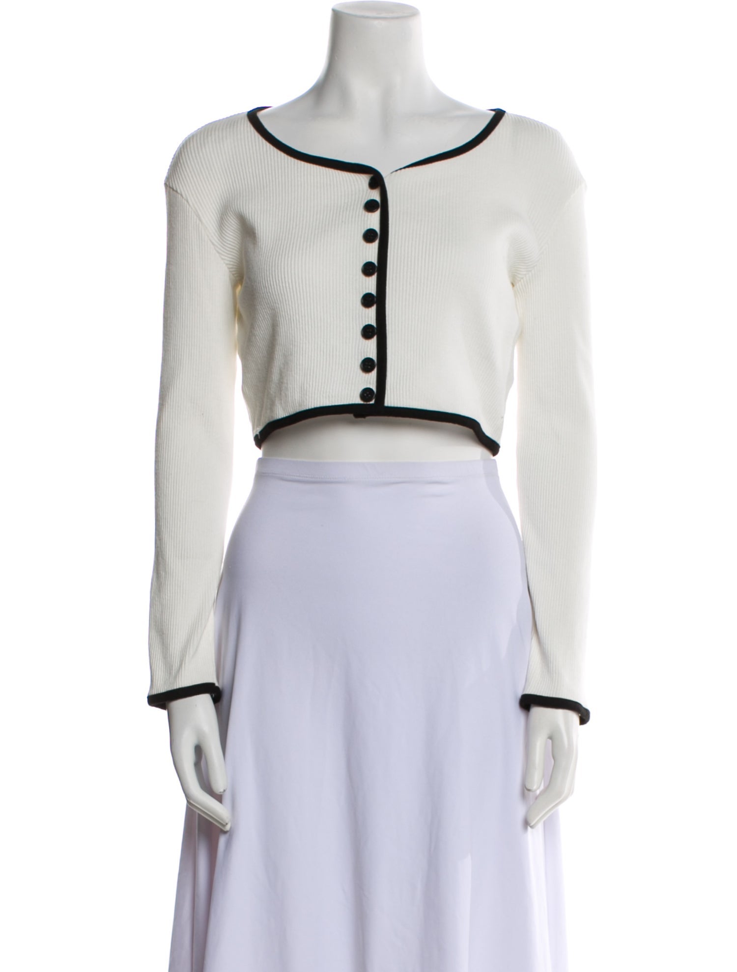 Pixie Market Scoop Neck Long Sleeve Crop Top