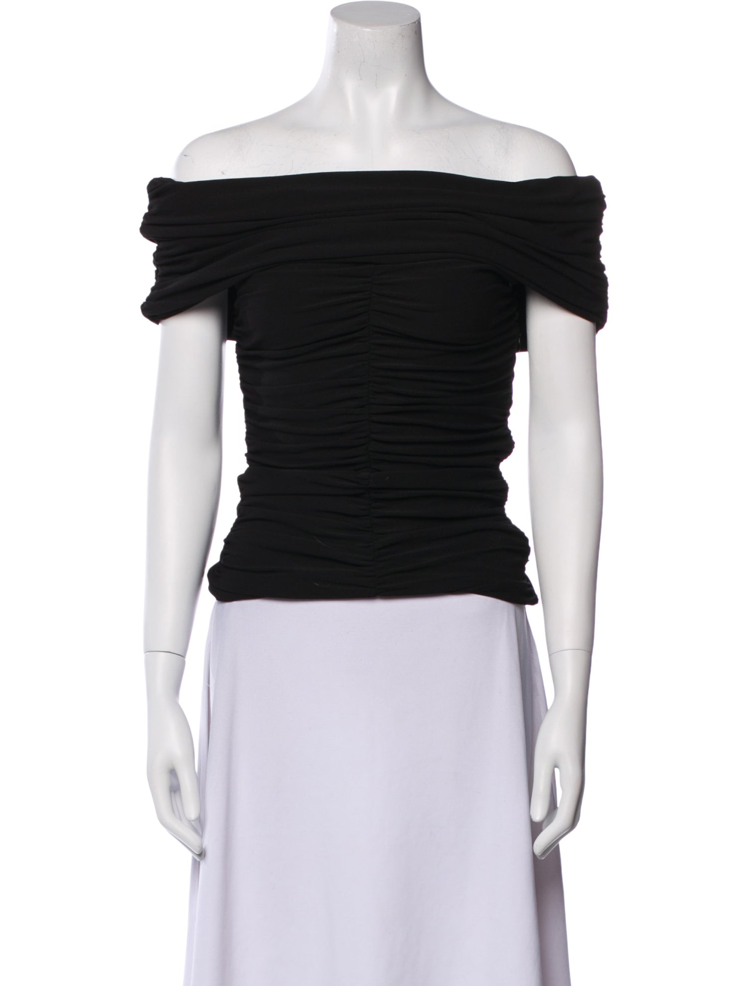 Pixie Market Off-The-Shoulder Short Sleeve Crop Top