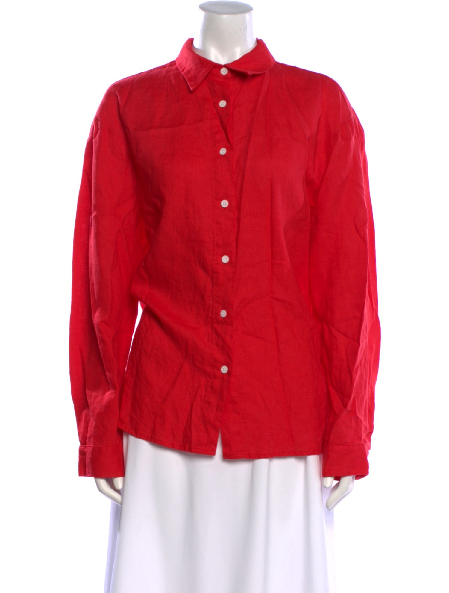 Pixie Market Linen Long Sleeve Button-Up Top