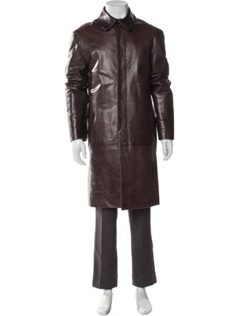 M0851 Leather Trench Coat
