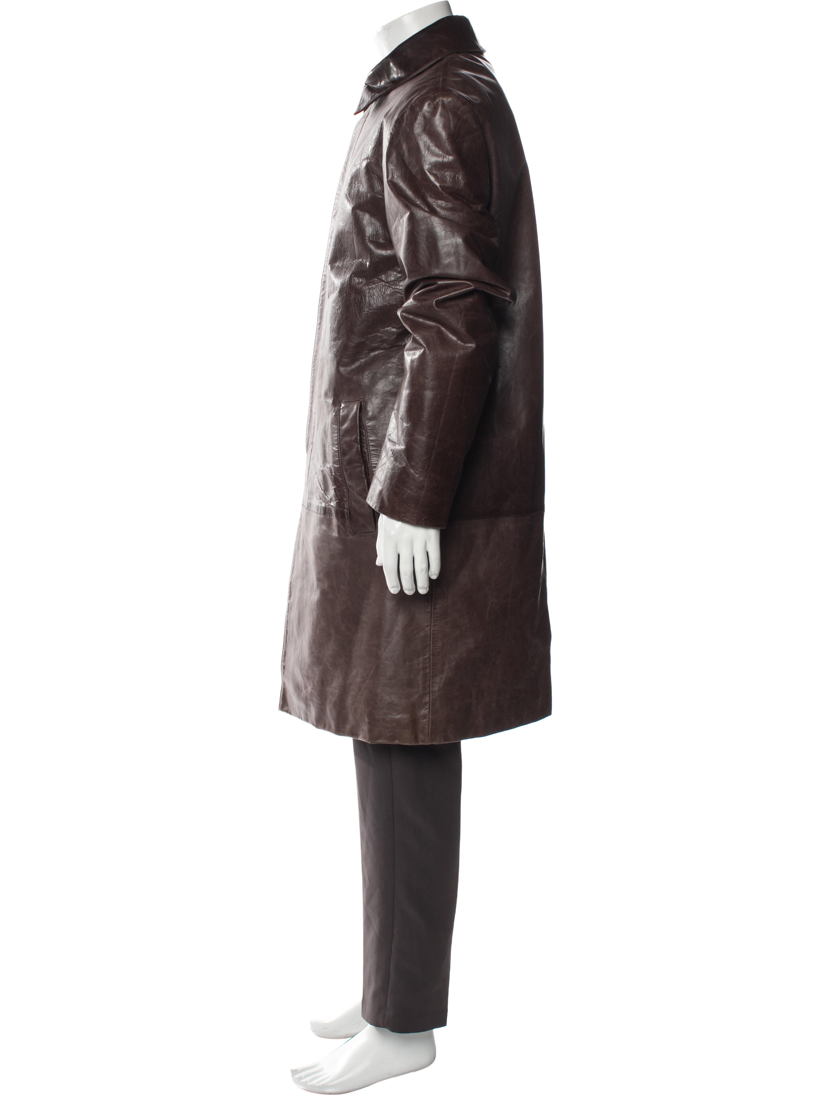 M0851 Leather Trench Coat