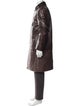 M0851 Leather Trench Coat