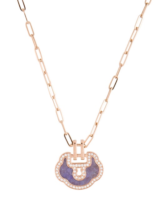 Qeelin 18K Quartz Jadeite & Diamond Small Yu Yi Necklace