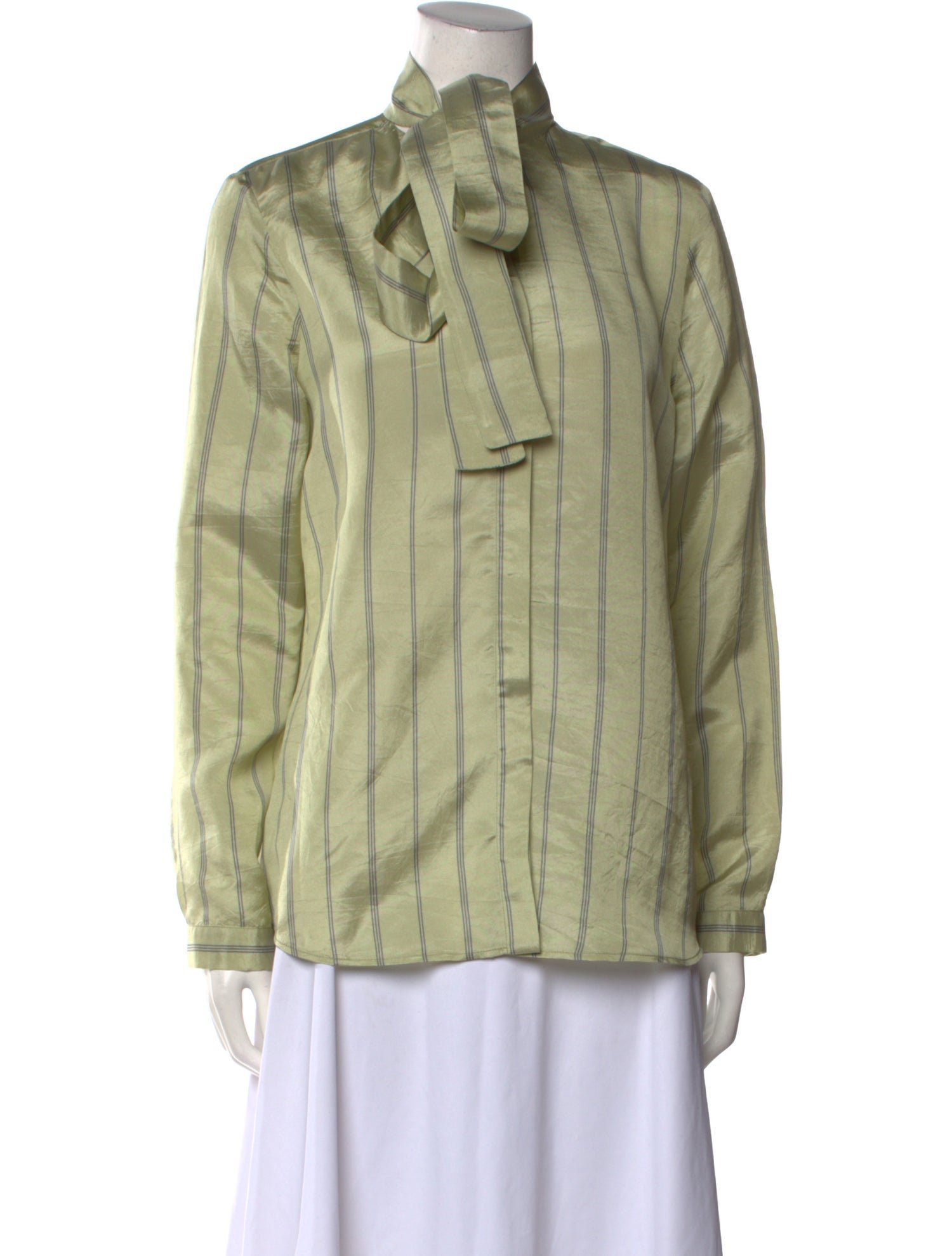 QL2 QUELLEDUE Silk Mock Neck Button-Up Top w/ Tags