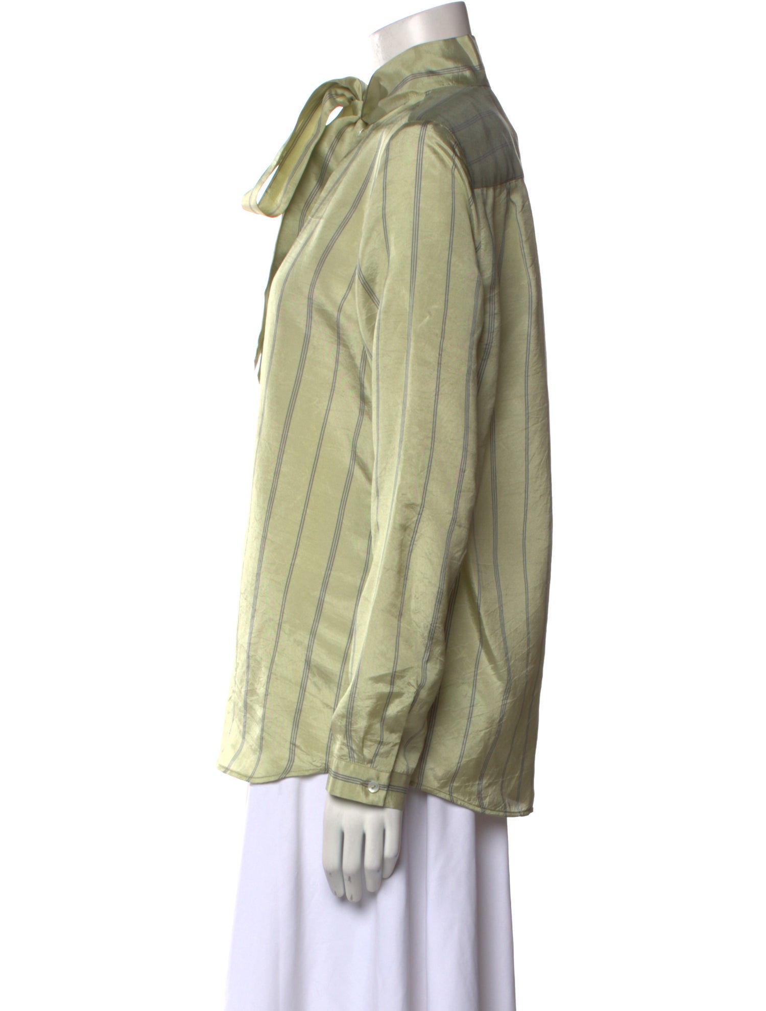 QL2 QUELLEDUE Silk Mock Neck Button-Up Top w/ Tags