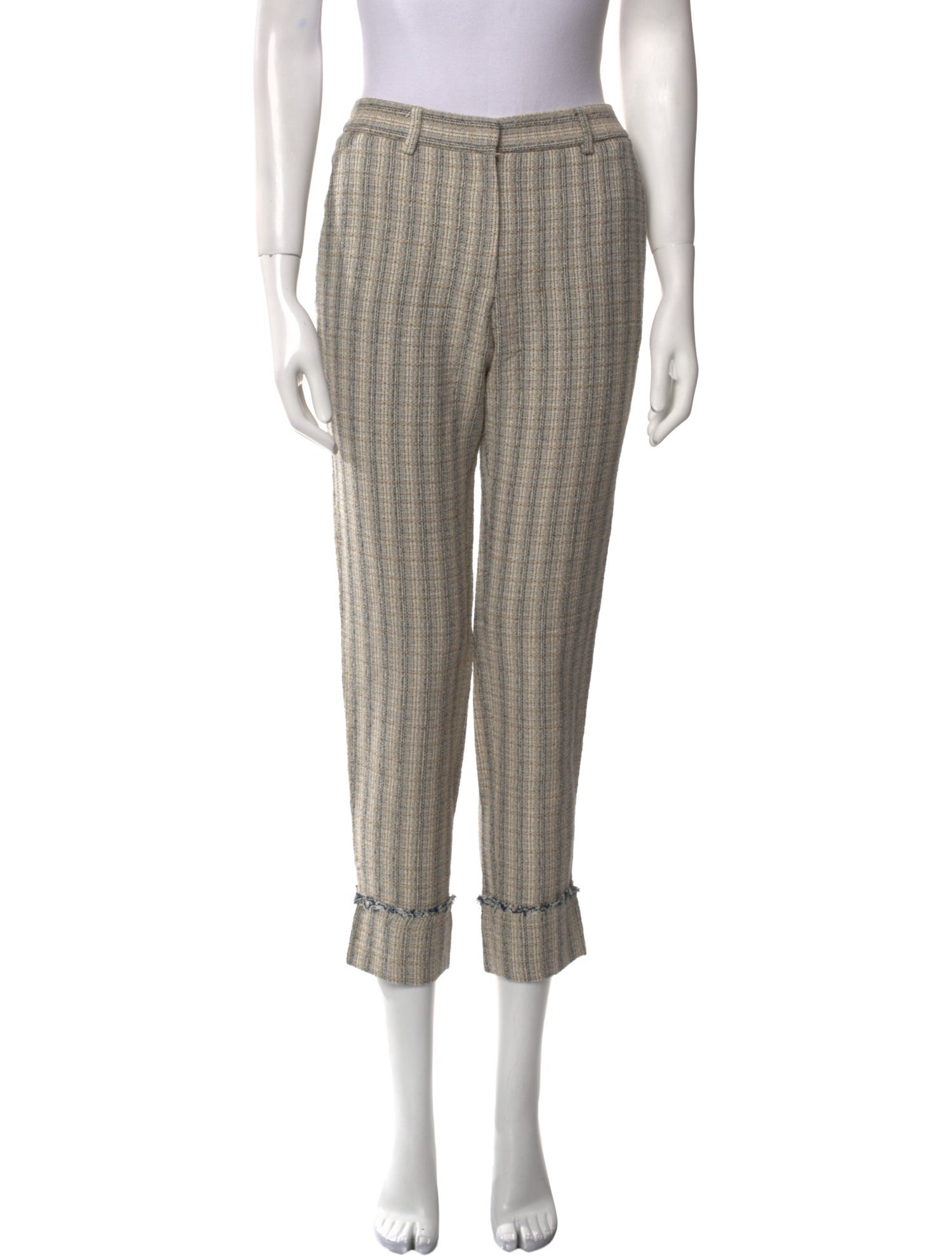 QL2 QUELLEDUE Tweed Pattern Straight Leg Pants w/ Tags