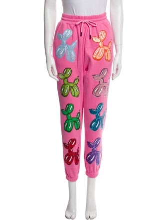 Queen Of Sparkles Printed Sequin Embellishments Sweatpants