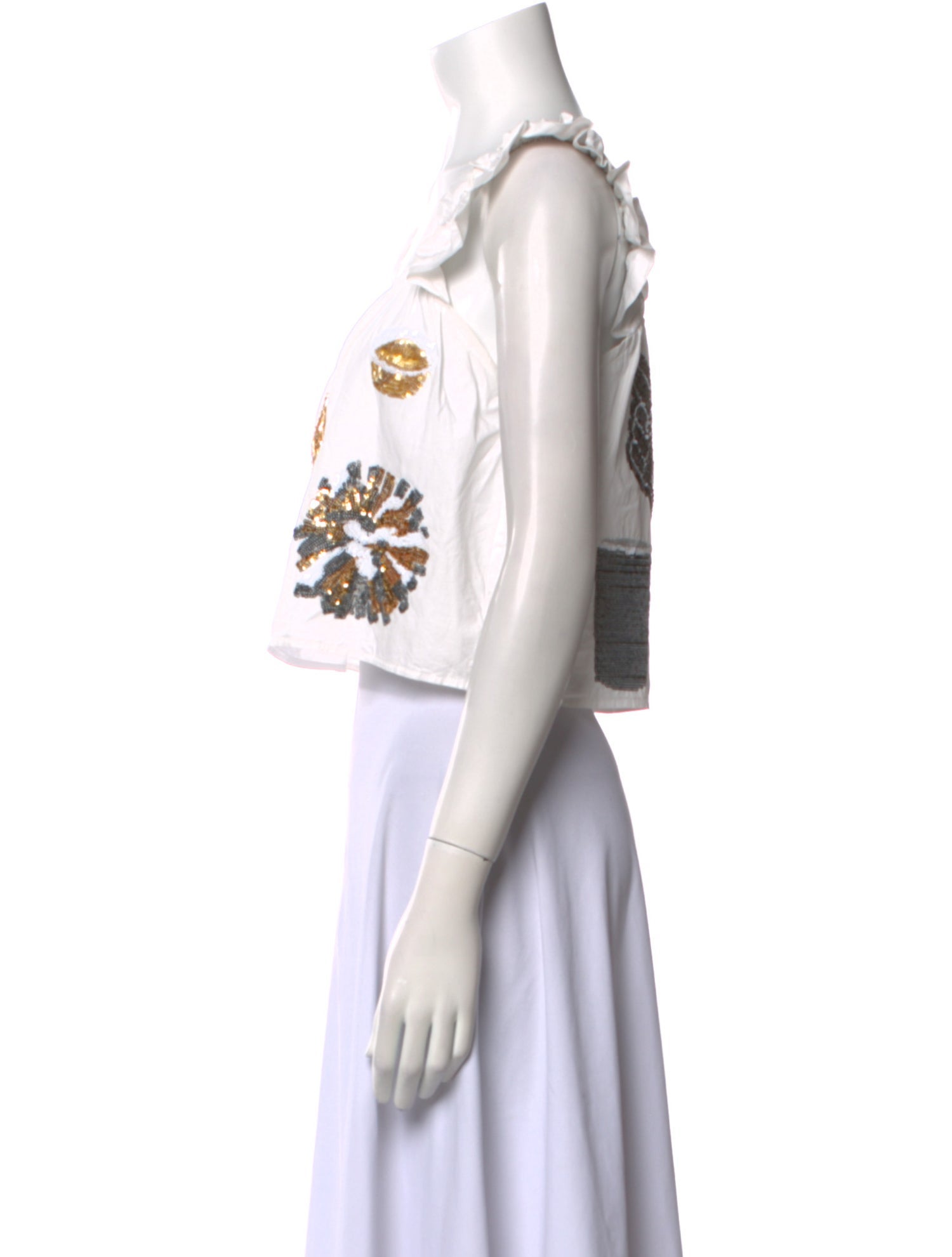 Queen Of Sparkles Printed Square Neckline Crop Top