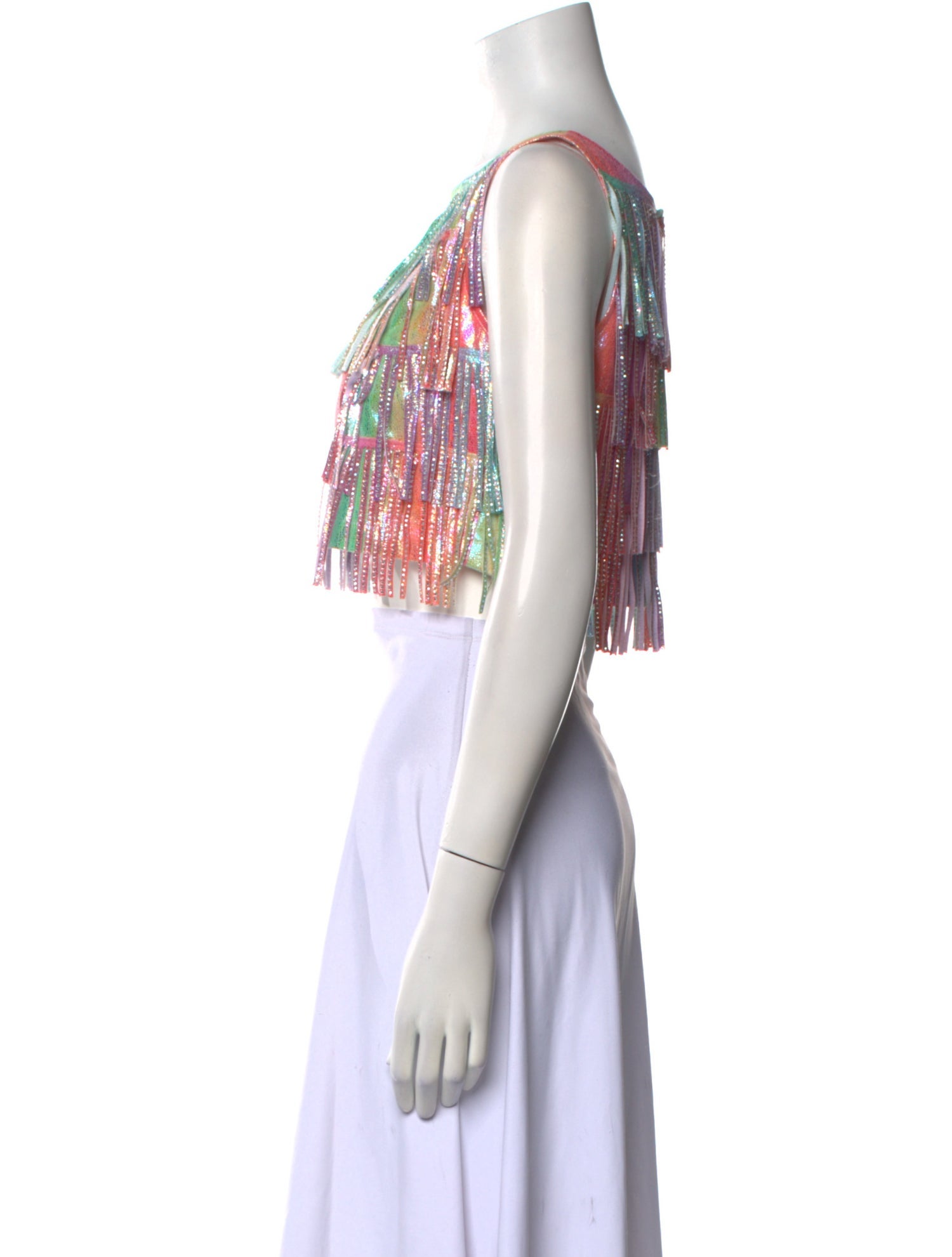 Queen Of Sparkles Printed Scoop Neck Crop Top