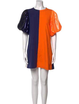 Queen Of Sparkles Colorblock Pattern Mini Dress