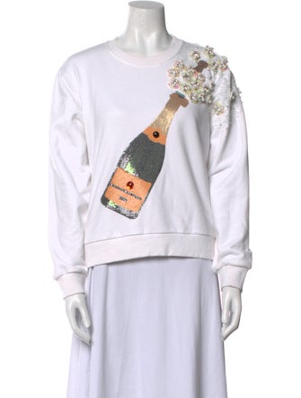 Queen Of Sparkles Graphic Print Crew Neck Sweatshirt