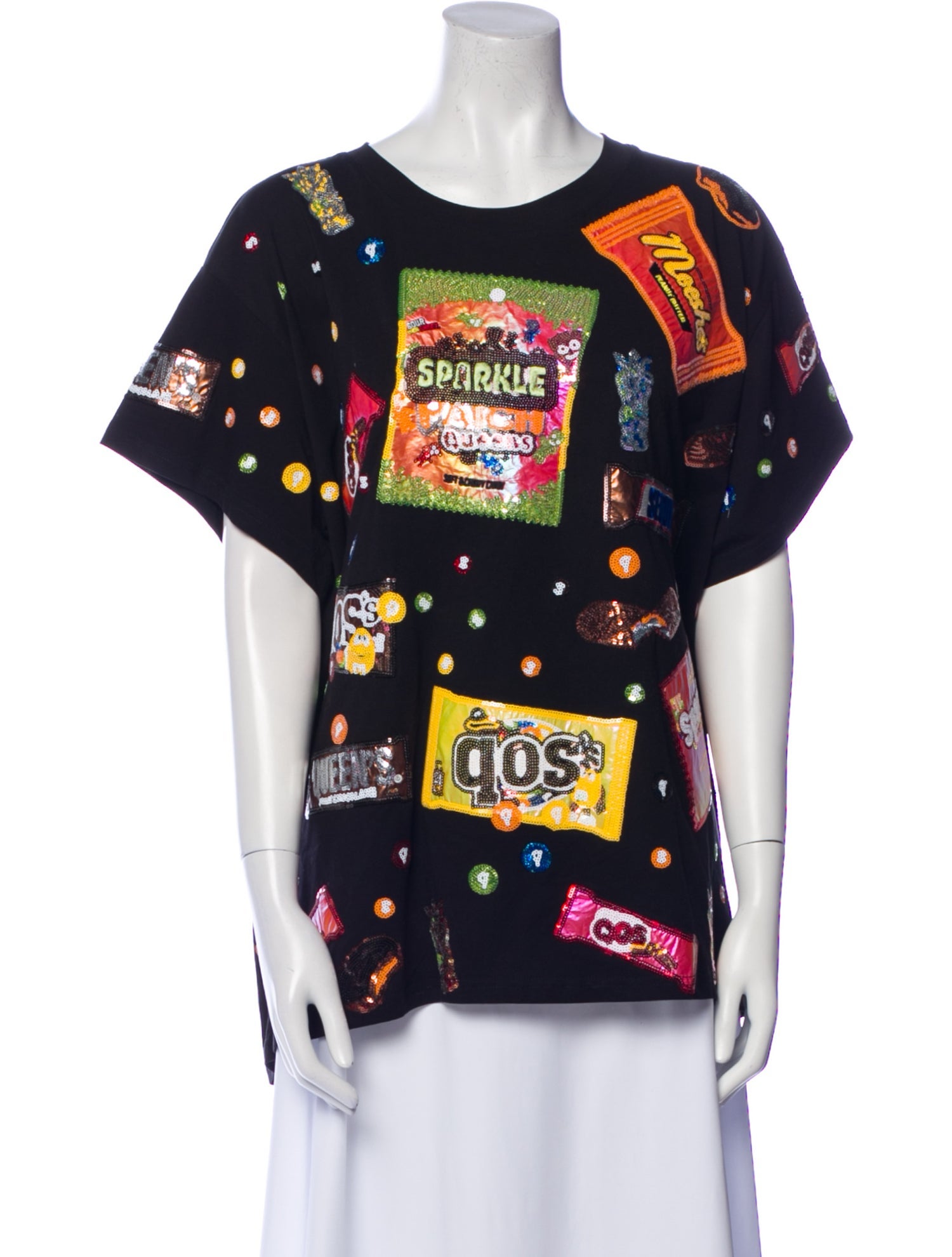 Queen Of Sparkles Graphic Print Scoop Neck T-Shirt w/ Tags