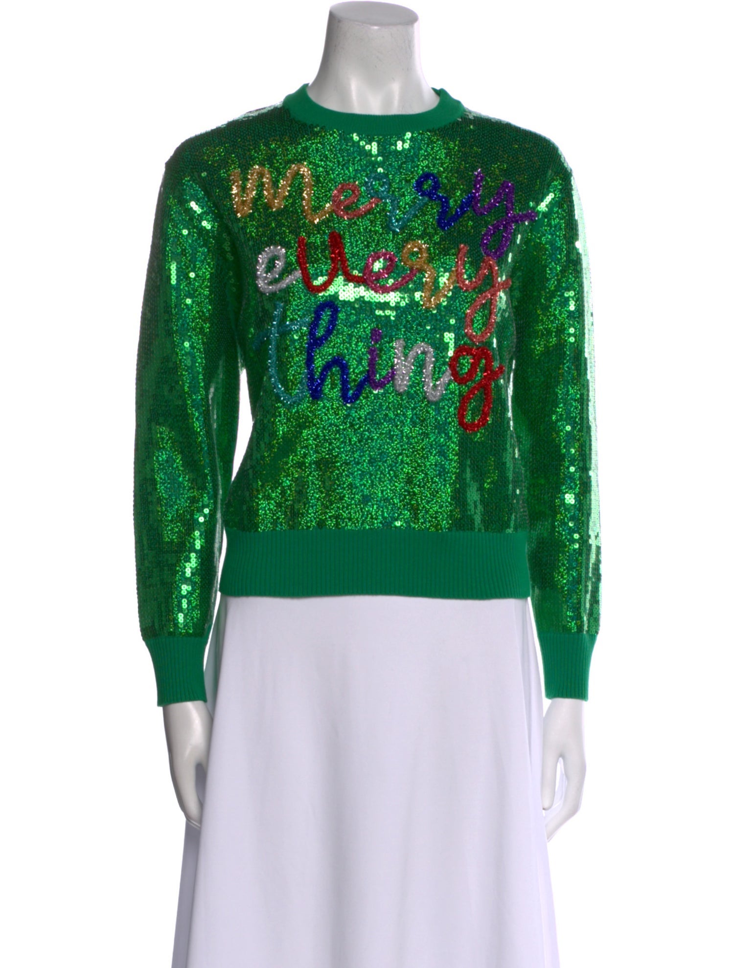Queen Of Sparkles Printed Crew Neck Sweater