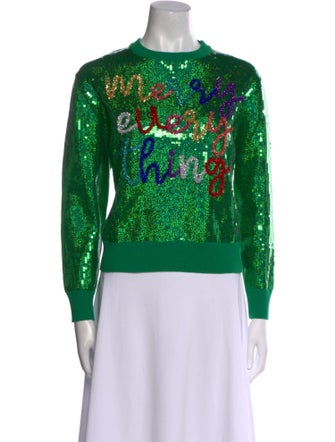 Queen Of Sparkles Printed Crew Neck Sweater