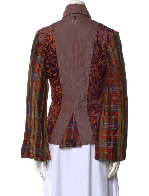 Save The Queen Printed Long Sleeve Button-Up Top