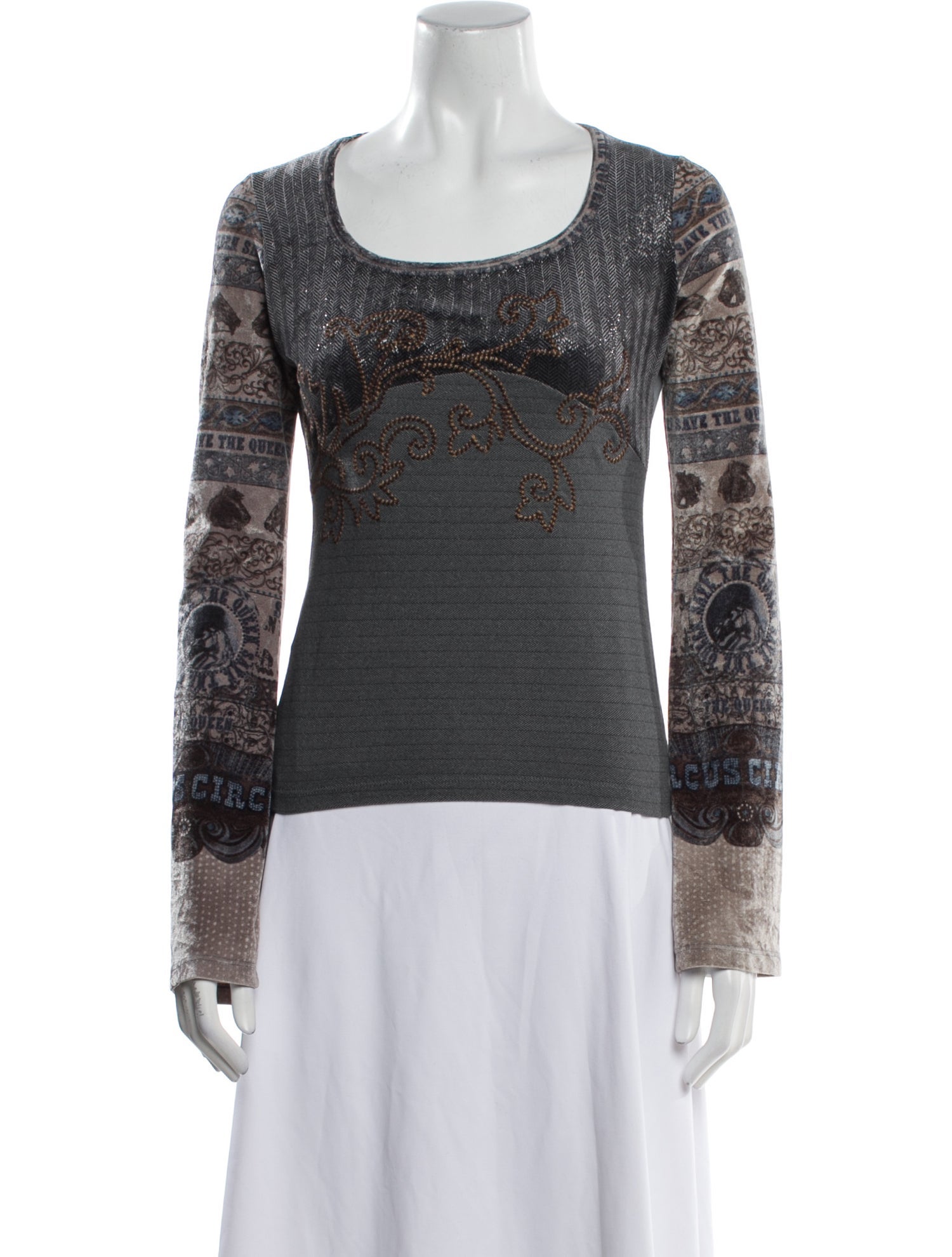 Save The Queen Printed Scoop Neck Sweatshirt