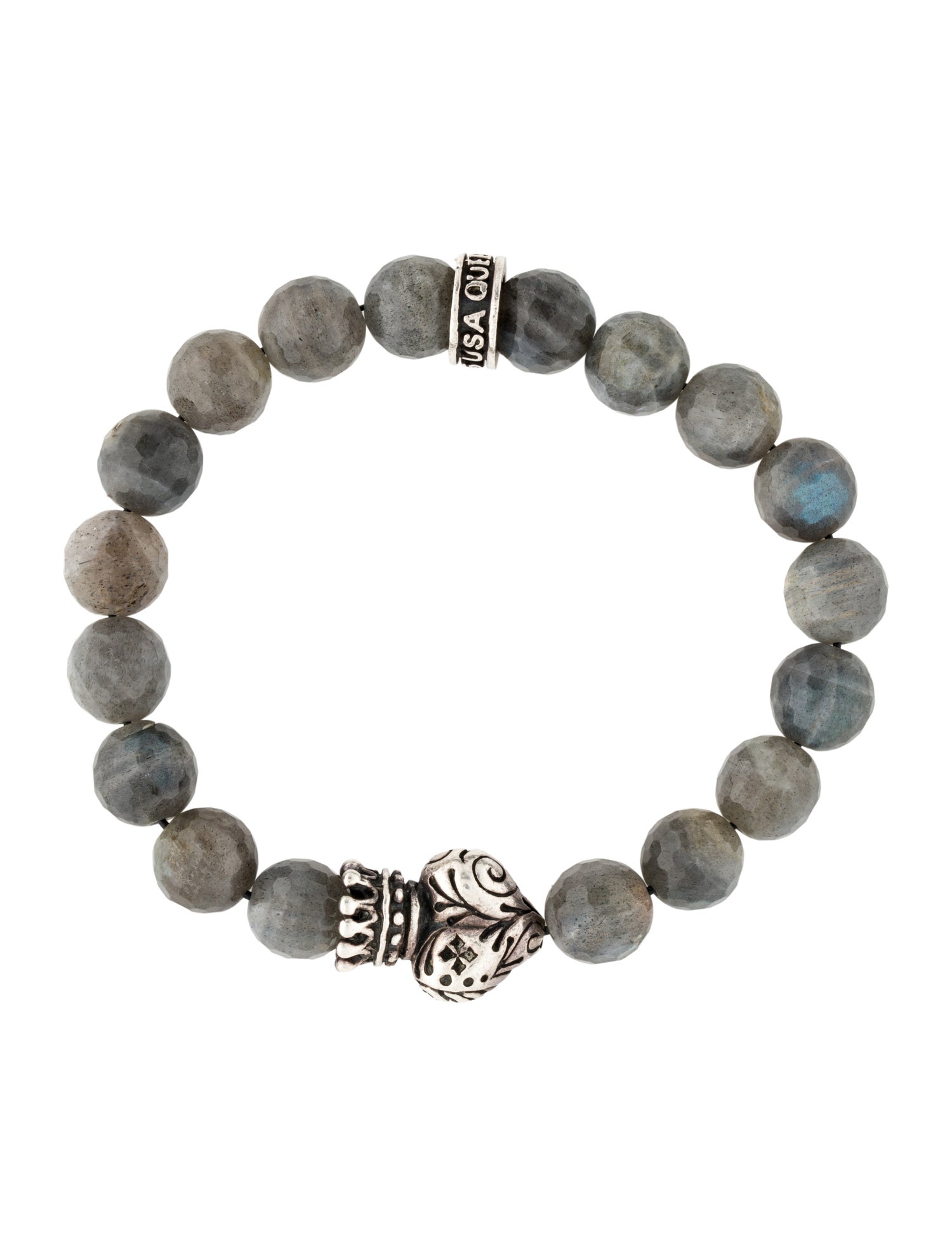 Queen Baby Labradorite Heart Bead Bracelet