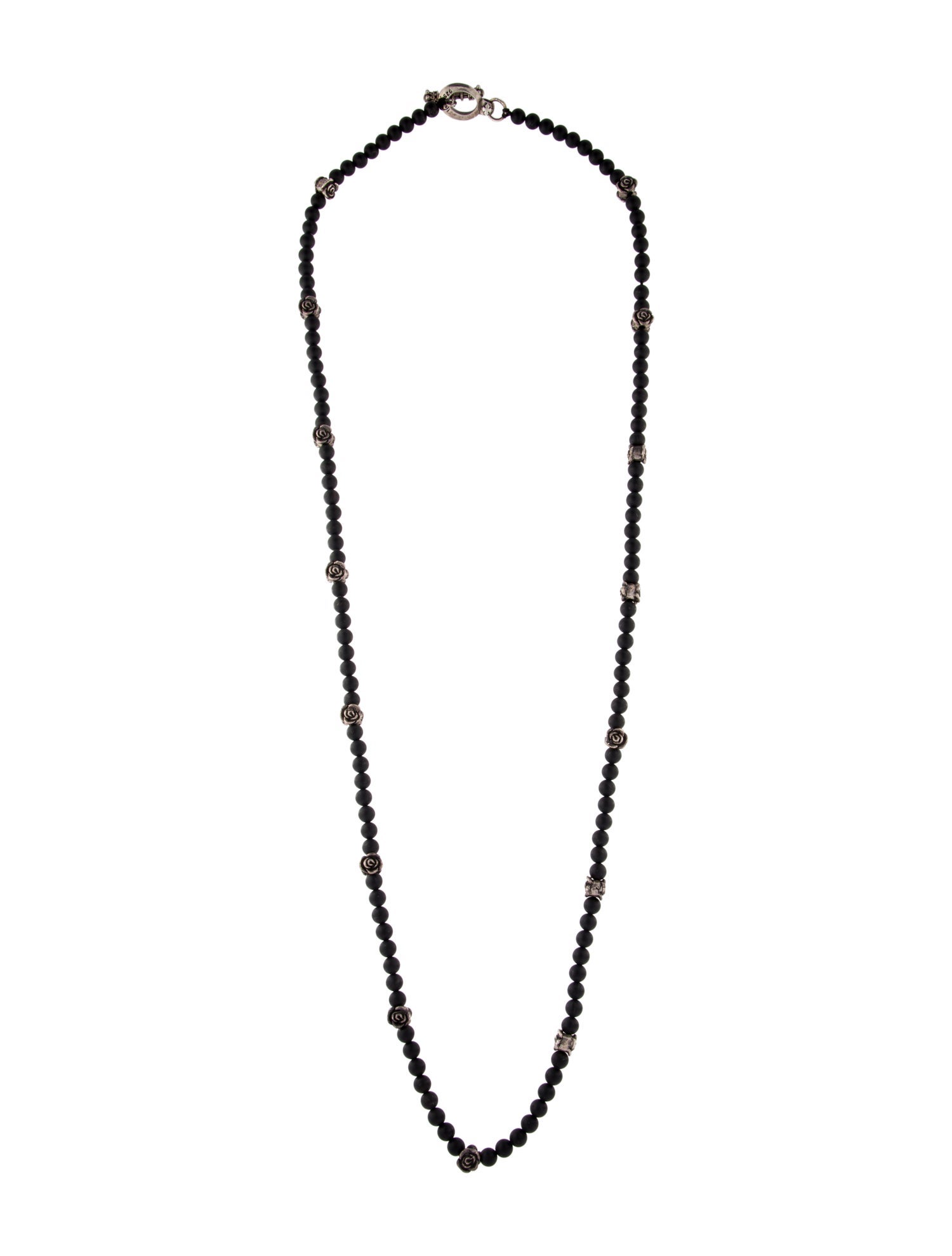 Queen Baby Onyx Rose Bead Necklace