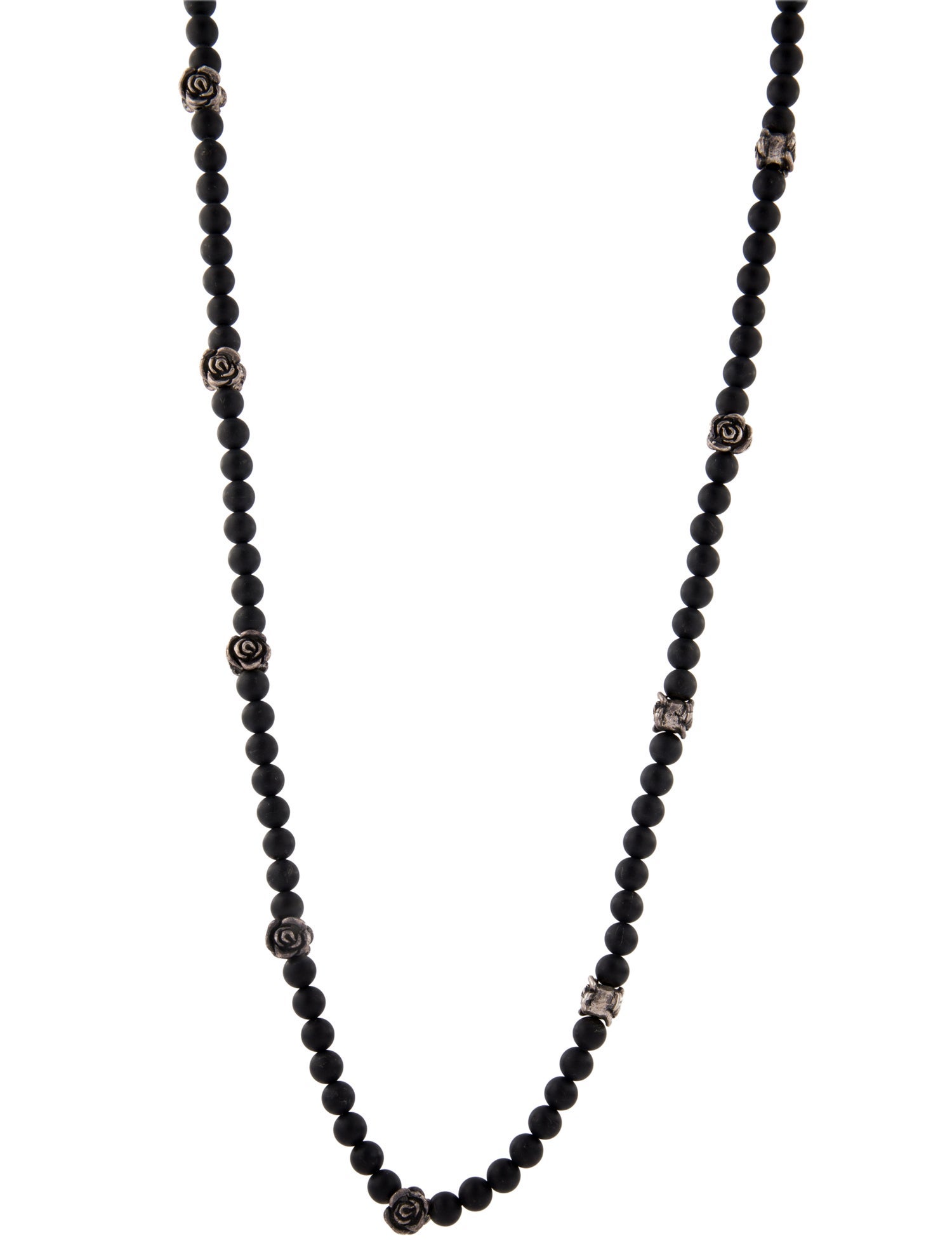 Queen Baby Onyx Rose Bead Necklace