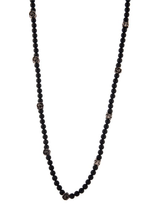Queen Baby Onyx Rose Bead Necklace