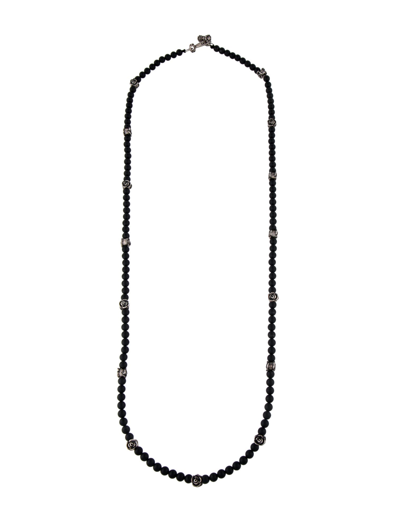 Queen Baby Onyx Rose Bead Necklace