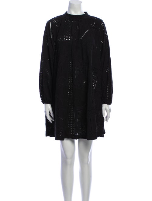 Rodebjer Mock Neck Mini Dress Black