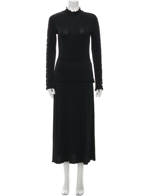 Rodebjer Mock Neck Midi Length Dress Black