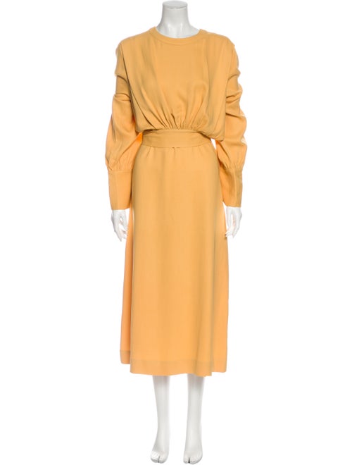 Rodebjer Crew Neck Long Dress Yellow